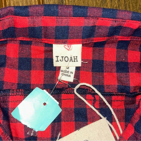 IJOAH Red and Blue Plaid Shirt Dress - Picture 4 of 11